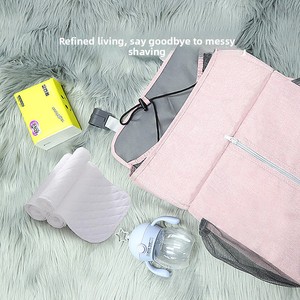 Sac de rangement suspendu pour <span class=keywords><strong>lit</strong></span> de bébé, sac à couches multifonctionnel en lin, petite étagère de chevet - Product Image 3