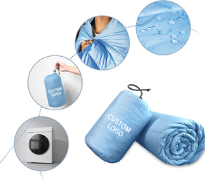 Couverture de camping imperméable et chaude en nylon 20D avec rembourrage en duvet de canard, 84"x80", idéale pour l'hiver, les activités de plein air, les pique-niques et les voyages. - Product Image 4