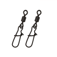 Konektor Swivel Pancing Ikan Mas dengan Snap Berkualitas Warna Hitam Doff, Perlengkapan Pancing Ikan Mas Ronnie Rig