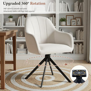 Silla de Comedor Giratoria Moderna de Terciopelo, Reclinable, Impermeable, con Rotación de 360°, Patas Metálicas Ergonómicas y Resistentes para Comedor, Hogar u Oficina - Product Image 2