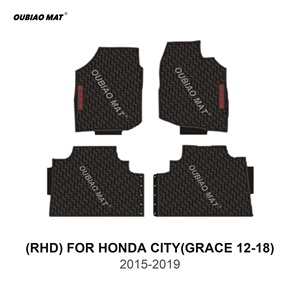 OUBIAO Passend für <span class=keywords><strong>CITY</strong></span>(GRACE 12-18) 2015-2019 4-teilige 10mm Dicke Allwetter-Autofußmatten Leicht zu Reinigen PVC - Product Image 1