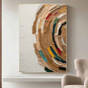 100% pintado a mano decoración de pared moderna pintura al óleo abstracta hecha a mano <span class=keywords><strong>sobre</strong></span> lienzo medio círculo <span class=keywords><strong>Collage</strong></span> <span class=keywords><strong>arte</strong></span> de pared de gran tamaño - Product Image 2