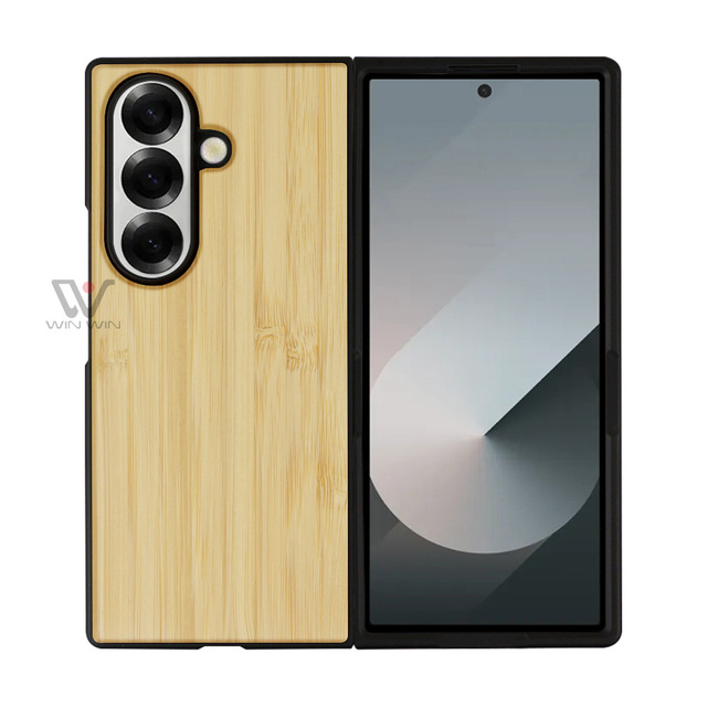 Leadingplus Oem High Quality Blank Natural Engraved Wooden Bamboo Tpu Wood Phone Cases Cover for Samsung Z Flip Fold 7