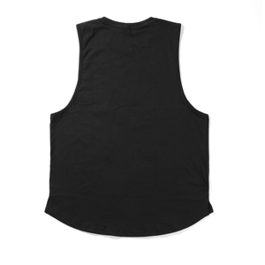 T-shirt da uomo per il Fitness gilet sportivo girocollo curvo con orlo senza maniche canottiera elastica tinta unita da ginnastica da uomo - Product Image 6