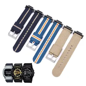 Hot Selling Breathable Nylon Woven Watch Bands for Casio GA110 DW6900 5610 5600 Waterproof Seatbelt Nylon Webbing Watch Strap