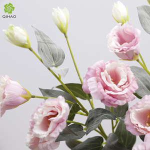Flores Artificiales de Lisianthus QIHAO, 6 Cabezas, Flores de Seda y Plástico de Alta Simulación, Decoración para Bodas y Hogar - Product Image 1