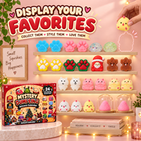 Lot de 24 Squishies Souples en TPE en Forme de Dumpling, Calendrier de l'Avent de Noël, Jouet Sensoriel Anti-stress à Remontée Lente, Collection en Gros