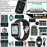 LILYGO T Watch S3 Lora Meshtastic Tracker ESP32-S3 WIFI BLE LoRa Node Répéteur Capteur BMA423 avec Micro Haut-parleur Programmable