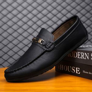 Mocassins d'automne pour hommes, imprimés, décontractés, élégants, en cuir souple, respirants, à enfiler, pour la marche et la conduite - Product Image 1