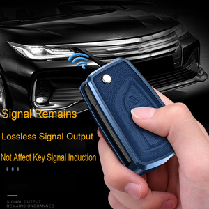 Elegante custodia per chiave auto in lega di alluminio in pelle per <span class=keywords><strong>Toyota</strong></span> Hilux Corolla <span class=keywords><strong>avensis</strong></span> Prado Fortuner RAV4 CHR accessori - Product Image 6