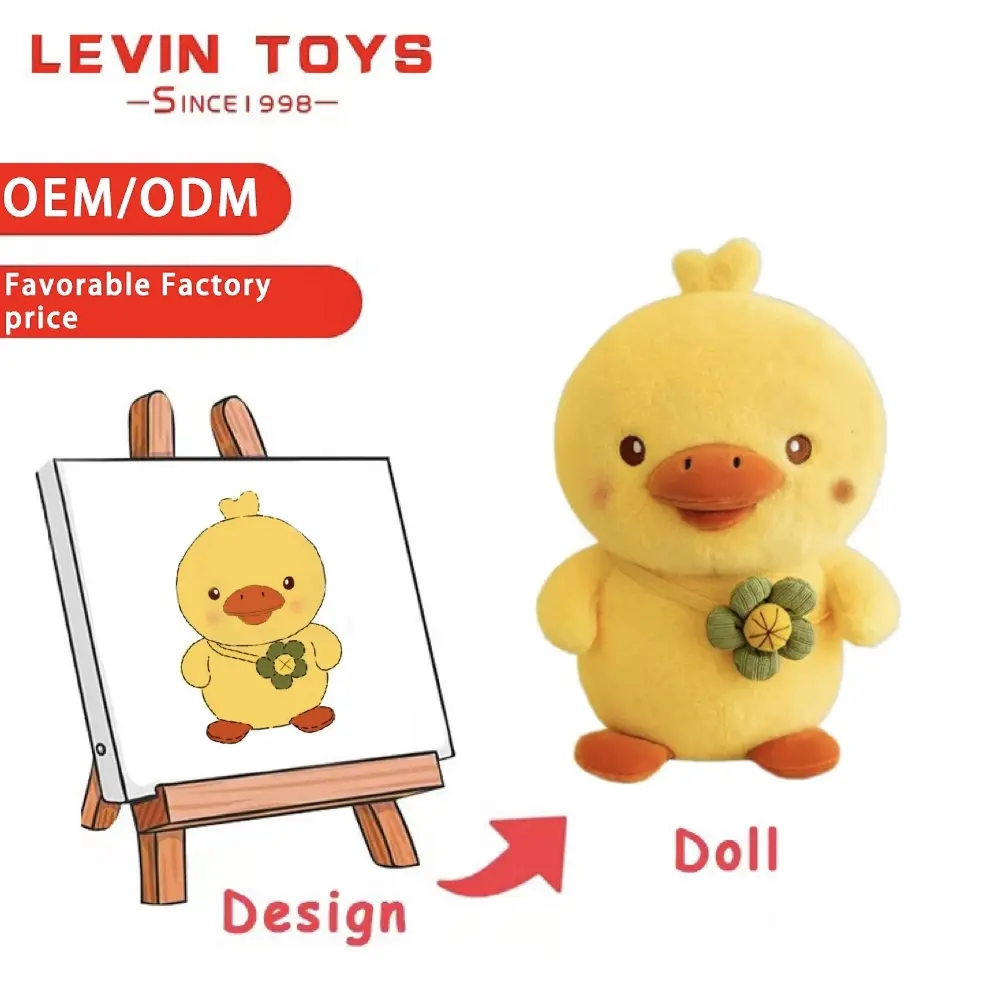 Fabrikant Promotie Aangepast Logo Schattige Eendvorm Vulling En Pluche Speelgoed Dierontwerp Baby En Kind Eend Knuffel