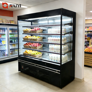 Commercial Refrigerated Showcase <b>Air</b> Stainless Steel Open Deck Display Chiller Adjustable Shelves for Supermarket Drinks Fruit - Product Image 2