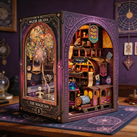 Kit de bricolage maison miniature en bois 3D Y-TOP Series Magic Mall avec système d'éclairage LED, insert pour niche à livres, vente chaude