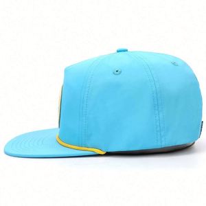 Custom Logo High Quality 5 Panel Quick Dry Flat Brim Caps Sublimated Printing <b>Patch</b> Rope Snapback Hat - Product Image 5