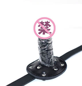 लॉक करने योग्य डिल्डो मुंह गाग, बीडीएसएम पर चमड़े का पट्टा वयस्क सेक्स खिलौना के साथ मुंह संयम - Product Image 5