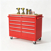 Armoire à outils mobile à 9 tiroirs de qualité export internationale OEM, revêtement électrostatique, capacité de charge de 250 kg, options personnalisables
