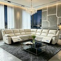 Modernes U-förmiges Heimkino-Relaxsofa 8-Sitzer Wohnzimmermöbel Maßgefertigtes Hochwertiges Langlebiges Sofa aus Chinesischer Fabrik