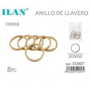 Portachiavi Ilan 30mm in Oro K, Set da 8 Pezzi per Accessori Portachiavi - Product Image 2