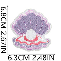 Dessin animé mignon thème océan fer à coudre sur la queue de sirène brodée coquillage conque coquille étoile de mer patchs
