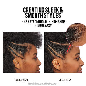 Gel Fijador de Cabello de Marca Propia con Cepillo, Fijación Máxima de 24 Horas, Cera para Peinar Cabello <span class=keywords><strong>Afro</strong></span> 4C, Fijador de Bordes a Base de Agua, 150g - Product Image 4