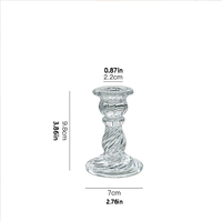 Support de bougie en verre transparent décoratif vintage en cristal pour bougie longue, centre de table pour mariage, fête, maison