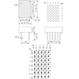 0.<span class=keywords><strong>7</strong></span>英寸5*<span class=keywords><strong>7</strong></span>点阵发光二极管<span class=keywords><strong>7</strong></span>段显示器6.3毫米高度白色商用 - Product Image 2