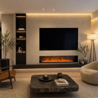 Nuevo estilo, mesa de llama ajustable para interiores, chimenea de vapor atomizadora, chimenea de agua inteligente eléctrica portátil, decoración de la casa