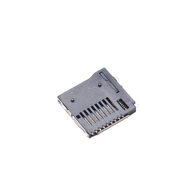 High Quality Height1mm SIM Card TF Micro SD Flip SMT T Flash Type Gold Plated 9pin Push Push Type PCB T Flash PUSH SMT Connector