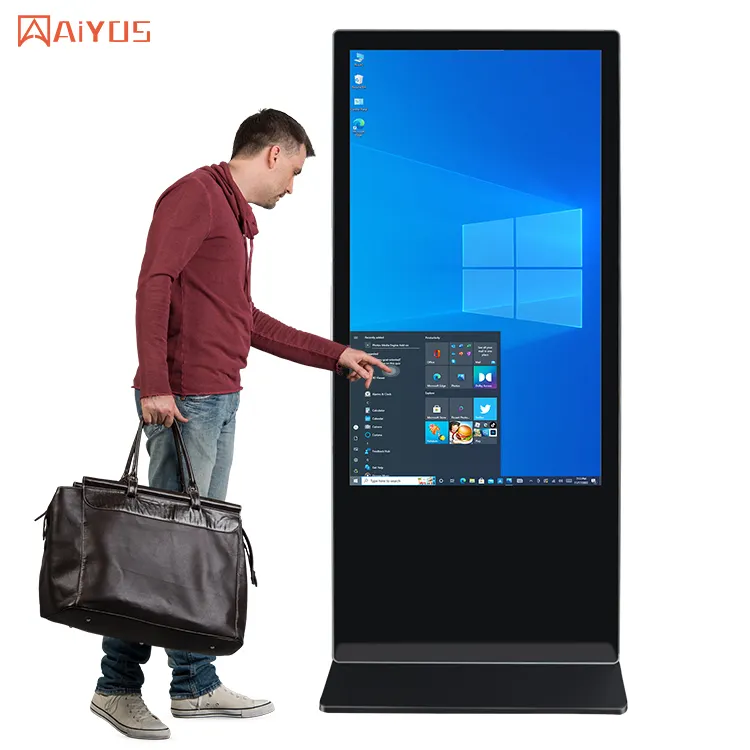 43" 49" 50" 55" 65" Indoor Floor Standing Digital Signage and Display WI-FI LCD Screen Totem Kiosk Advertising Player