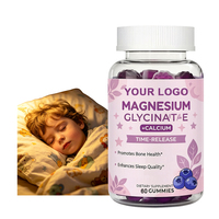 Gummies de glycinate de magnésium et de calcium à libération prolongée OEM/ODM pour la santé osseuse et la qualité du sommeil des enfants, 60 unités