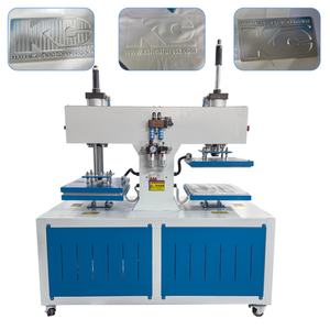 Máquina de estampado neumática semiautomática de cama plana de alta precisión 220V, la más vendida de 2023, con nueva aplicación de pegamento para transferencias térmicas - Product Image 1