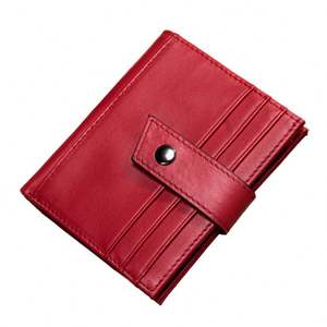 Portefeuille fin en cuir souple italien, meilleur prix, porte-cartes, ouverture en polyester, disponible en rouge, rose fuchsia, violet, bleu marine - Product Image 5