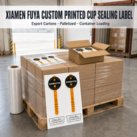 Autocollants ronds personnalisés en PVC brillant résistant à la chaleur, découpés sur mesure pour café et thé au lait avec logo OEM