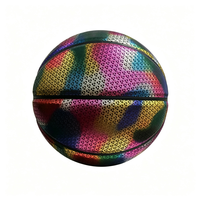 Ballon de basket lumineux réfléchissant Mercedes No6 No7 en PU résistant à l'usure pour intérieur et extérieur, vente chaude