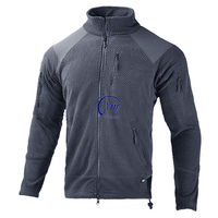 Veste coupe-vent pour homme, idéale pour les sports d'hiver, la randonnée et les activités de plein air, en gris, noir et vert OD, avec doublure en polaire tactique.
