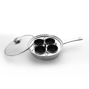 Stainless Steel Egg Poacher Cooker With 6pcs Non-stick Cups Microwave Egg Poacher Pan