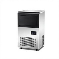 Mesin Pembuat Es Batu Otomatis Komersial 50KG/24H Bahan Stainless Steel Bersertifikasi CE untuk Kafe Restoran Bar Hotel
