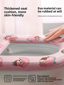 Coussin de toilette en EVA imperméable, à forte mousse, motif dessin animé mignon, pour usage domestique, non lavable, avec anneaux effaçables, pour toutes les saisons, à utiliser dans la piscine - Product Image 4
