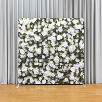 7.6x7.6ft  Stand Backdrop Aluminium Kustom Dinding Kisi Bunga Mawar Merah Muda Latar Belakang Photo Booth Bebas Kerut Dapat Dicuci