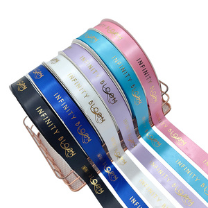 自定义金箔印花 3d标志礼品聚酯缎带 - Product Image 6
