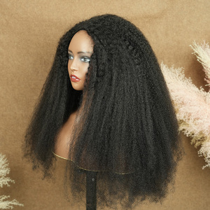 4B 4C Metade Peruca 100% Cutícula Alinhada Cabelo Humano Perruque Cordão Invisível Linha Fina <span class=keywords><strong>Afro</strong></span> Kinky Encaracolado 3 em 1 Metade Perucas - Product Image 1