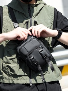 Sac à bandoulière tactique multi-poches en cuir PU personnalisé avec porte-bouteille, sac latéral de luxe pour homme, randonnée - Product Image 6