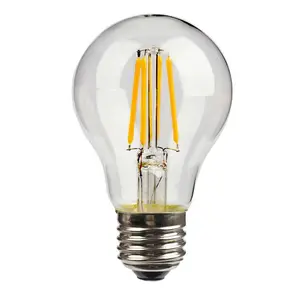 Temizle A60 60mm E26 E27 2700k 3000k 120v 220v yumuşak sıcak beyaz Edison LED Filament ampul