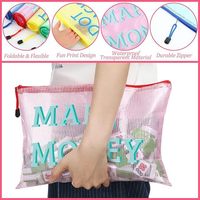 Sac de rangement en PVC pour tuiles de mahjong, grande capacité, économique, étanche, avec fermeture éclair, pour documents, cosmétiques, respirant