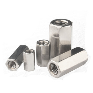 Wanqian Fasteners Extended Hex Nut M6 M8 M10 Metric Polished Stainless Steel DIN6334 Hex Connector Nut - Product Image 1