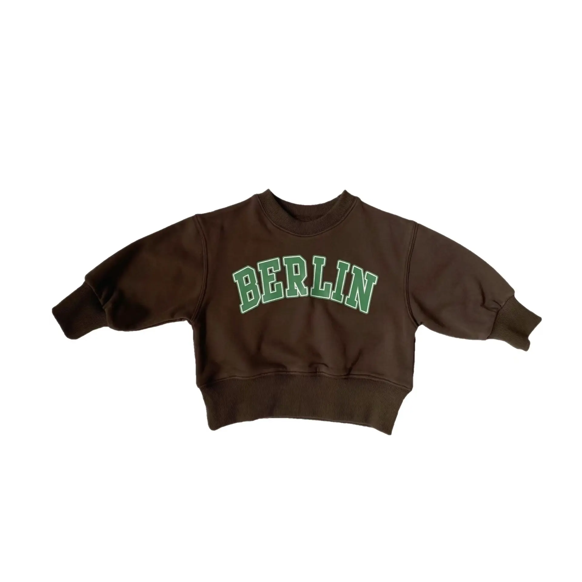 Frühling neue Kinder einfarbig individuell bedruckte Hoodie für Kleinkind Jungen und Mädchen übergroße Pullover Baby Sweatshirts