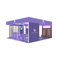 Stand de Exhibición de 20x20 pies para Ferias Comerciales, Estructura de Aluminio Personalizada, Impresión SEG, Mostrador con Iluminación LED