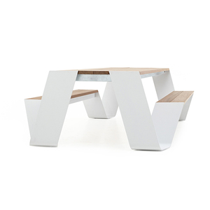 Commercial Outdoor Patio Wood Outdoor <strong>Table</strong> <strong>Set</strong> Street Wooden Outdoor <strong>Table</strong> <strong>Bench</strong> <strong>Set</strong> - Product Image 4