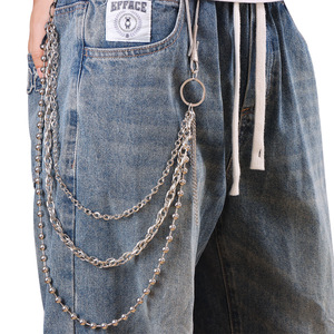 Chaîne de pantalon Yueli Punk en métal à pampilles, chaîne de taille en argent tibétain, accessoire de mode streetwear décontracté - Product Image 2