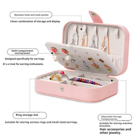 Boîte à bijoux de grande capacité, boîte de rangement portable pour bijoux, cadeau pour filles, boîte de rangement pour boucles d'oreilles, colliers, bagues, boîte à double couche